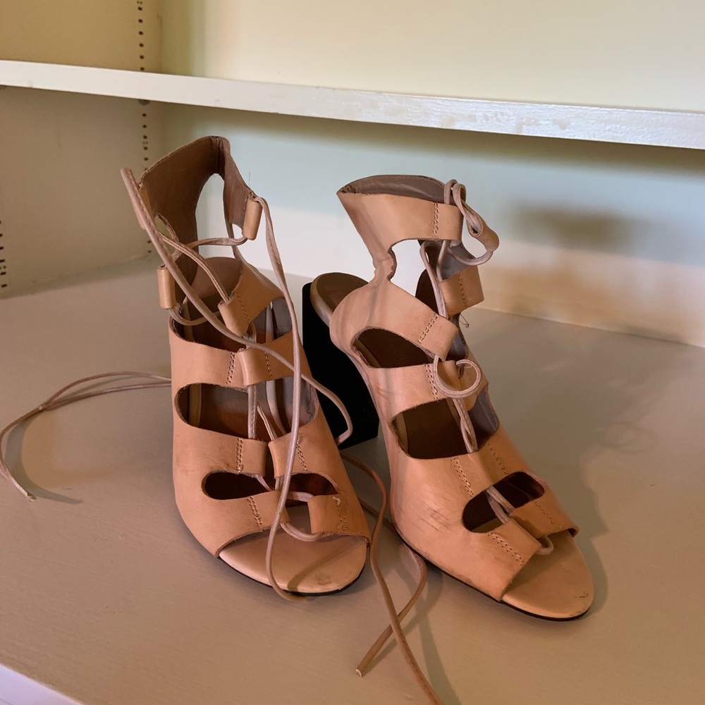 Jeffrey Campbell Tan Lace up Shoes